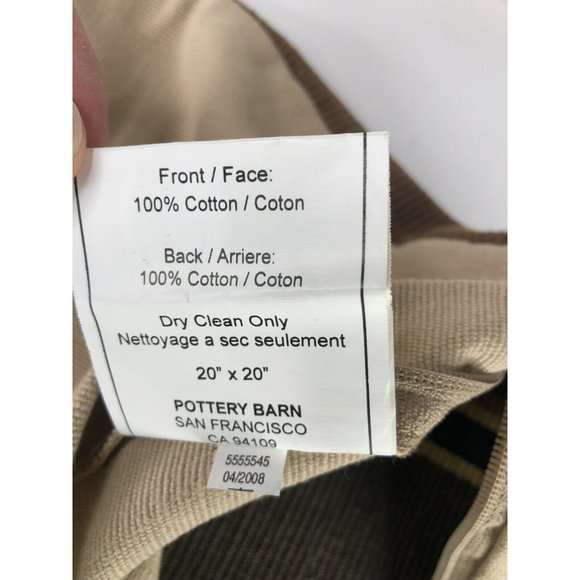 Pottery Barn Bedding Pottery Barn Pillow Cover Brown Stripe Cotton